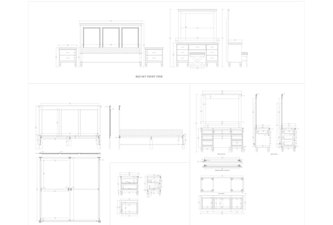 draw 2d furniture drawings for carpentry production